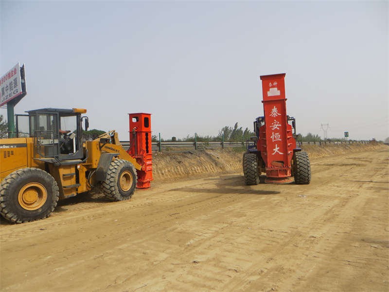2 rapid impact compactors for roadbed construction