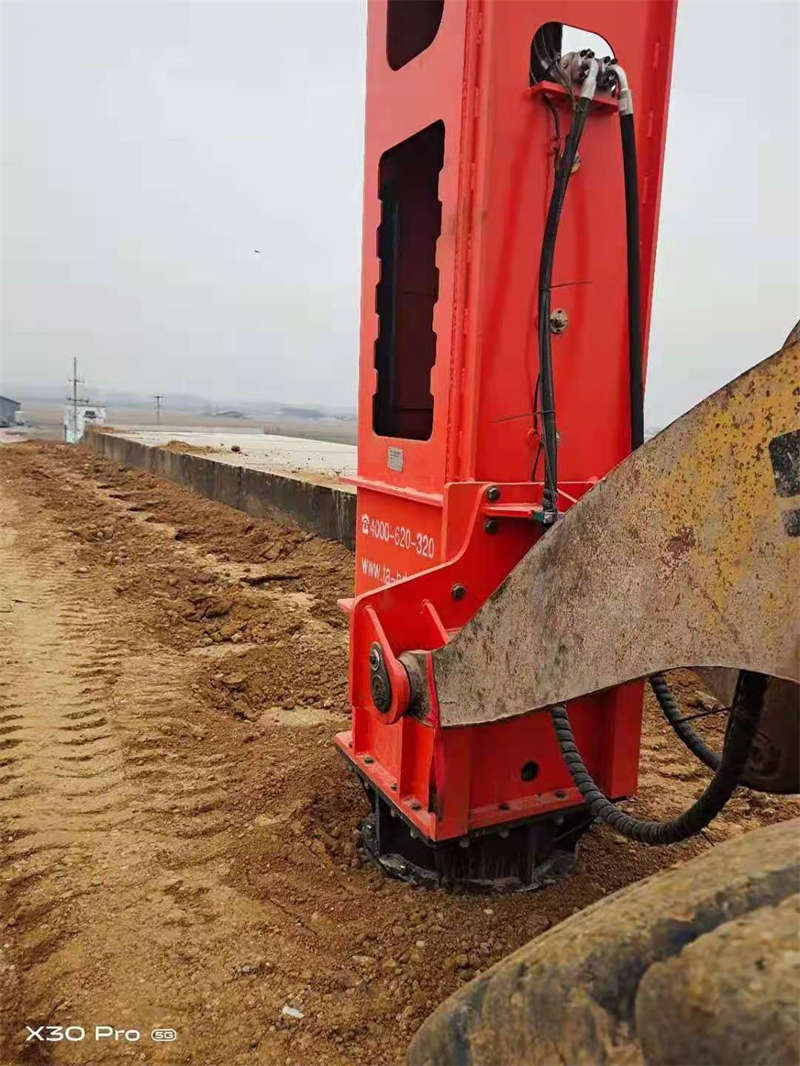 Construction of rapid impact compaction equipment on the culvert side
